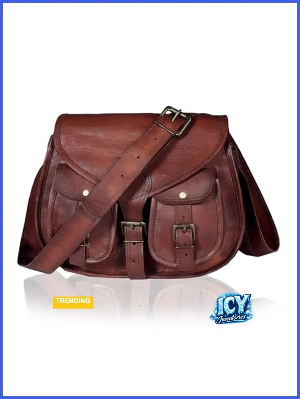 Genuine Leather Crossbody Satchel Purse 14